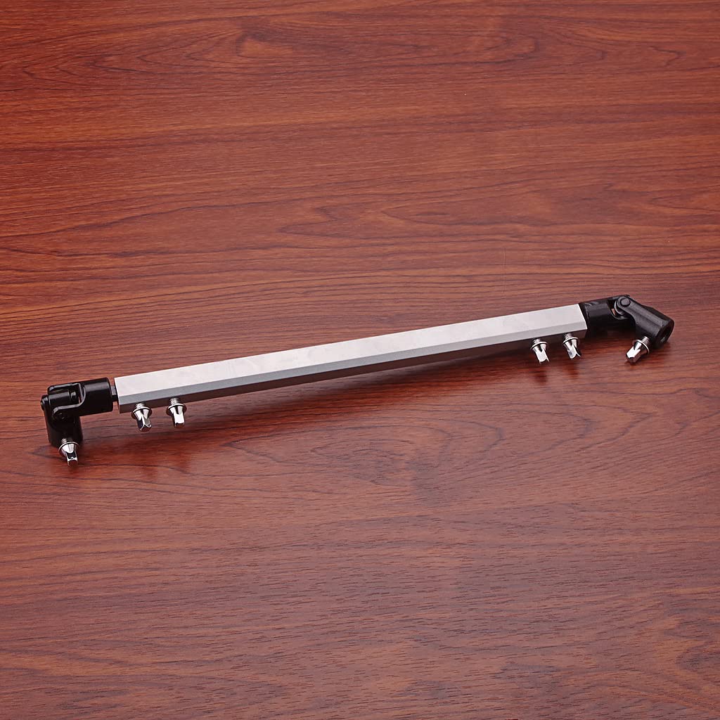 Alnicov Doppio pedale tamburo Link Bar Bass Drum Pedal Drive Shaft Ricambio per Drum Kit Argento