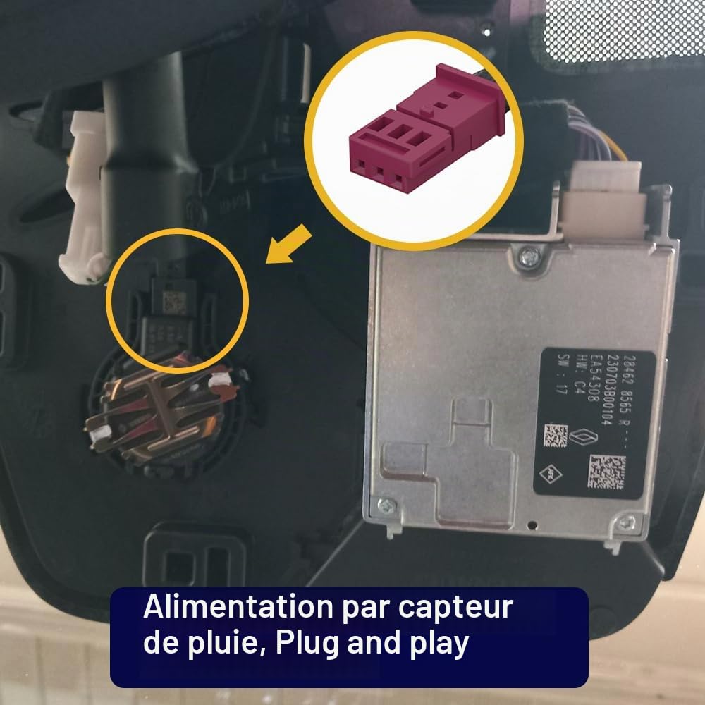 Fitcamx Dashcam 4K Compatible avec Renault Megane RS 2021 2022 2023 facelifted, OEM Caméra de Voiture 2160P Video WiFi, G-Senseur, Enregistrement en Boucle, WDR Dashcam Voiture, Plug&Play, Carte 64 Go