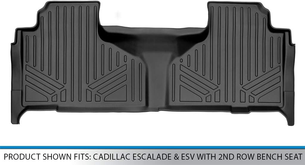 SMARTLINER Custom Fit 2nd Row Liners Black Compatible with 2021-2023 Cadillac Escalade & ESV with 2nd Row Bench Seat