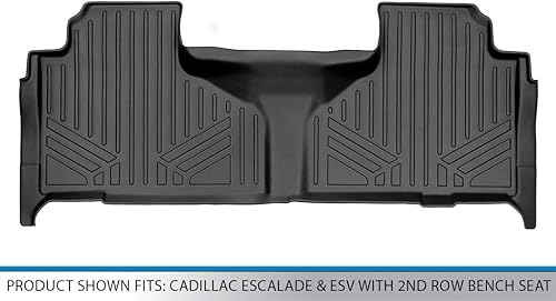 Miniatura 3 de SMARTLINER Revestimientos de segunda fila de ajuste personalizado, color negro, compatibles con Cadillac Escalade y ESV 2021-2023 con asiento de
