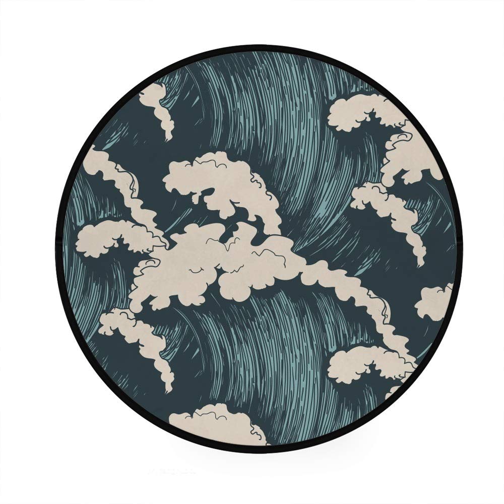 Tapis rond antidérapant géométrique pour sublimer la décoration d'une chambre à coucher