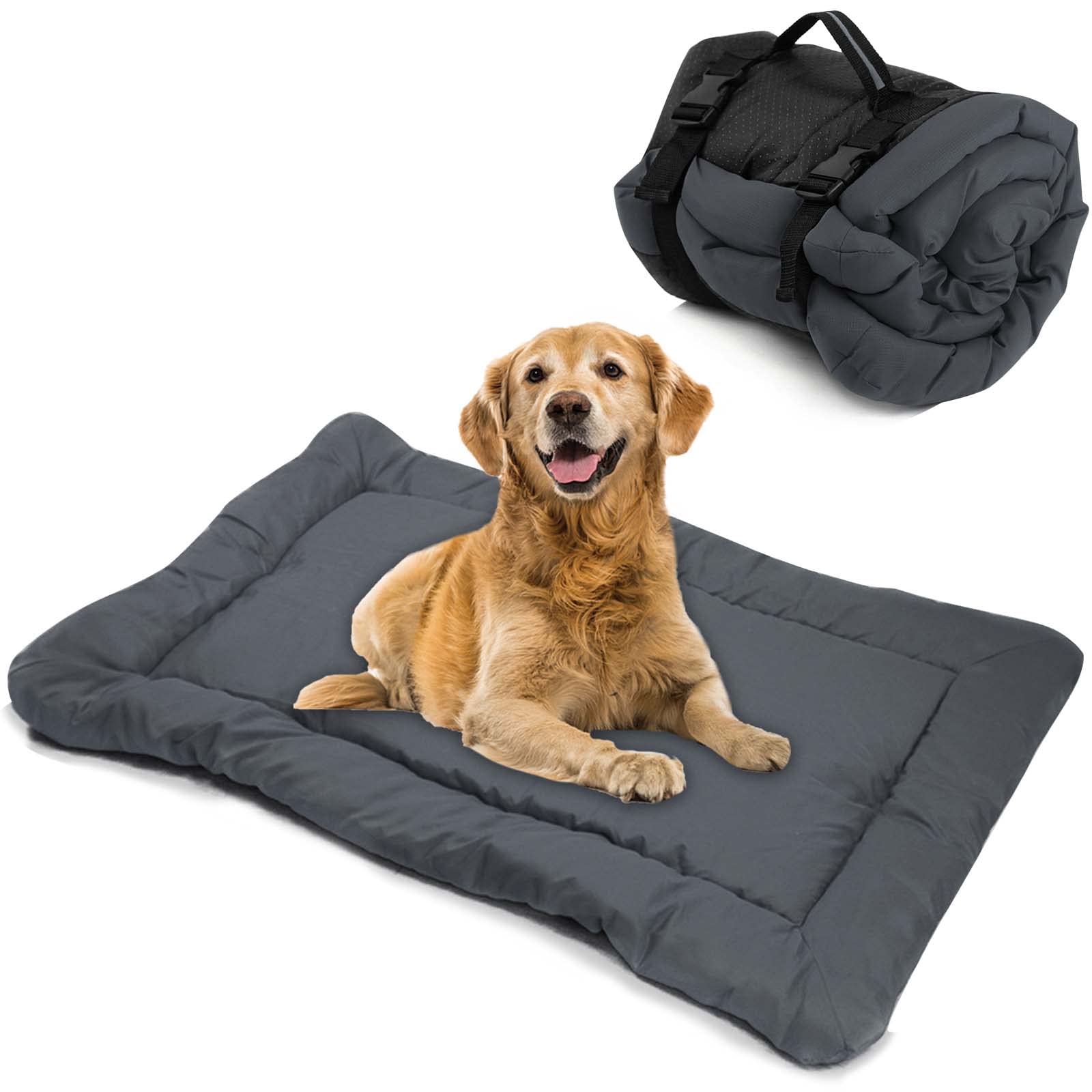 Tappetino per Cani Pieghevole, Impermeabile Letto per Cani Cuscino per Gatti Portatile Coperta per Animali Domestici Materasso Multifunzione per Viaggi, Campeggio, Escursionismo, 90x60 cm (Grigio)