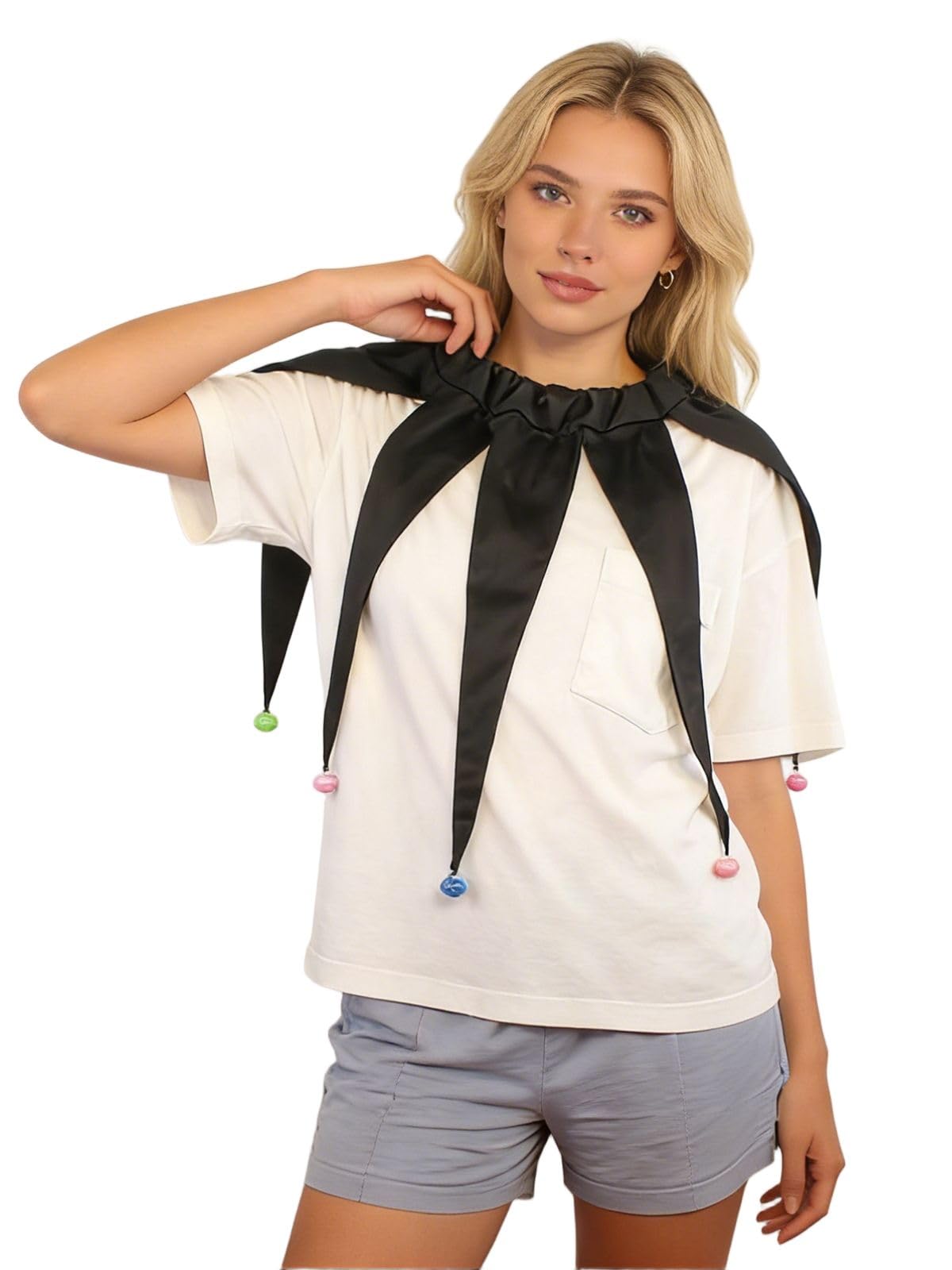 Unykaflor Adult Jester Clown Collar，Adjustable Clown Neck Collar Accessories for Halloween Party