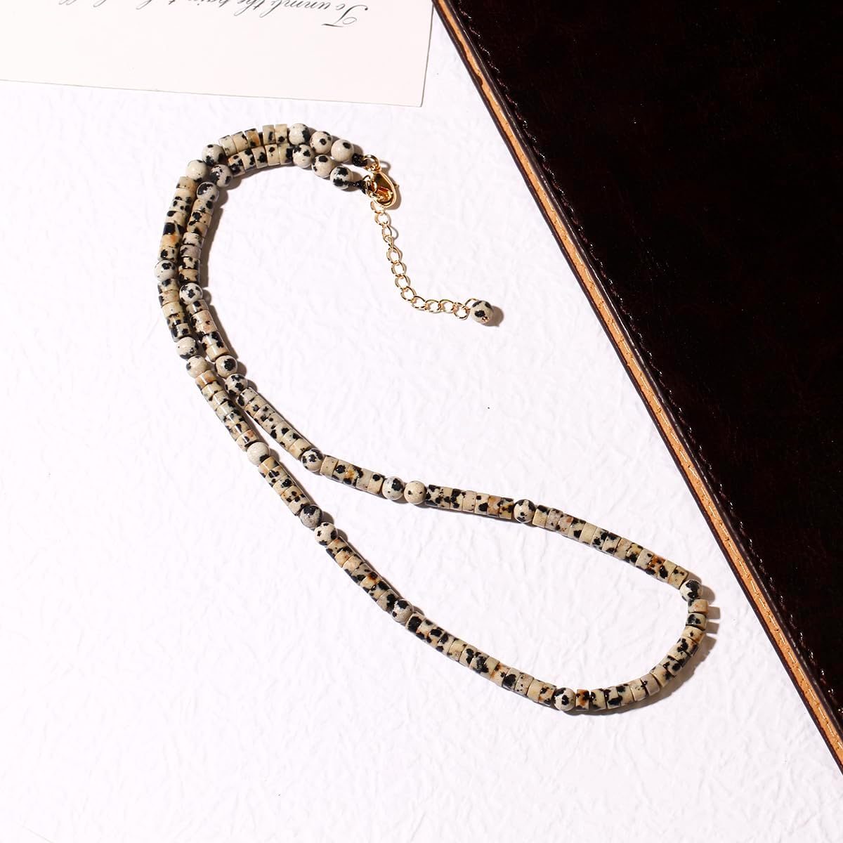 Jewever Real Gemstones and Crystals Choker Necklaces for Women Coin shaped Beads Energy Healing Crystal Simple Choker Necklace Gift - Image 4