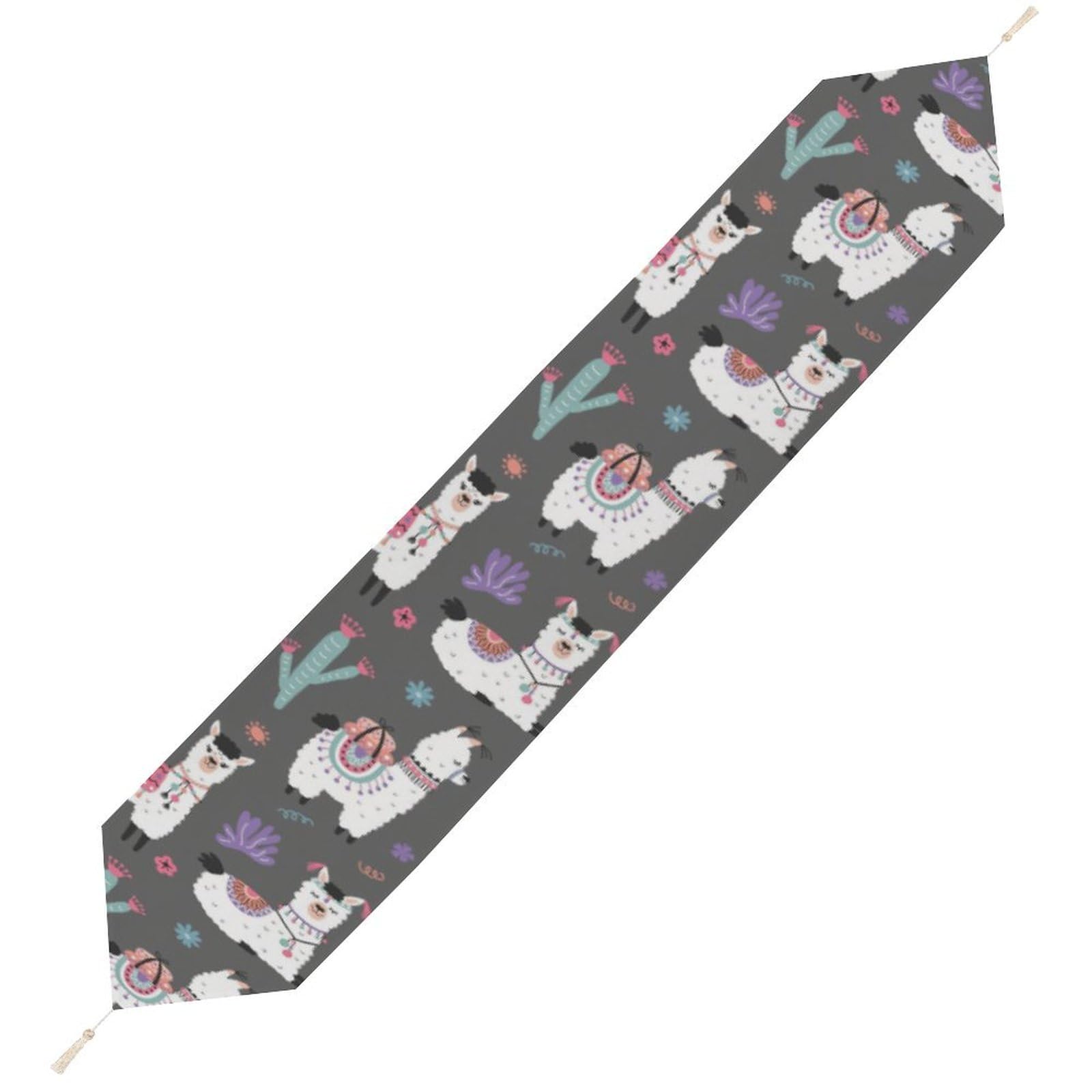 JZemdybill 229*33cm Table Runner with Tassel, Alpaca Table Runner, Table Decoration for Kitchen, Party, Restaurant