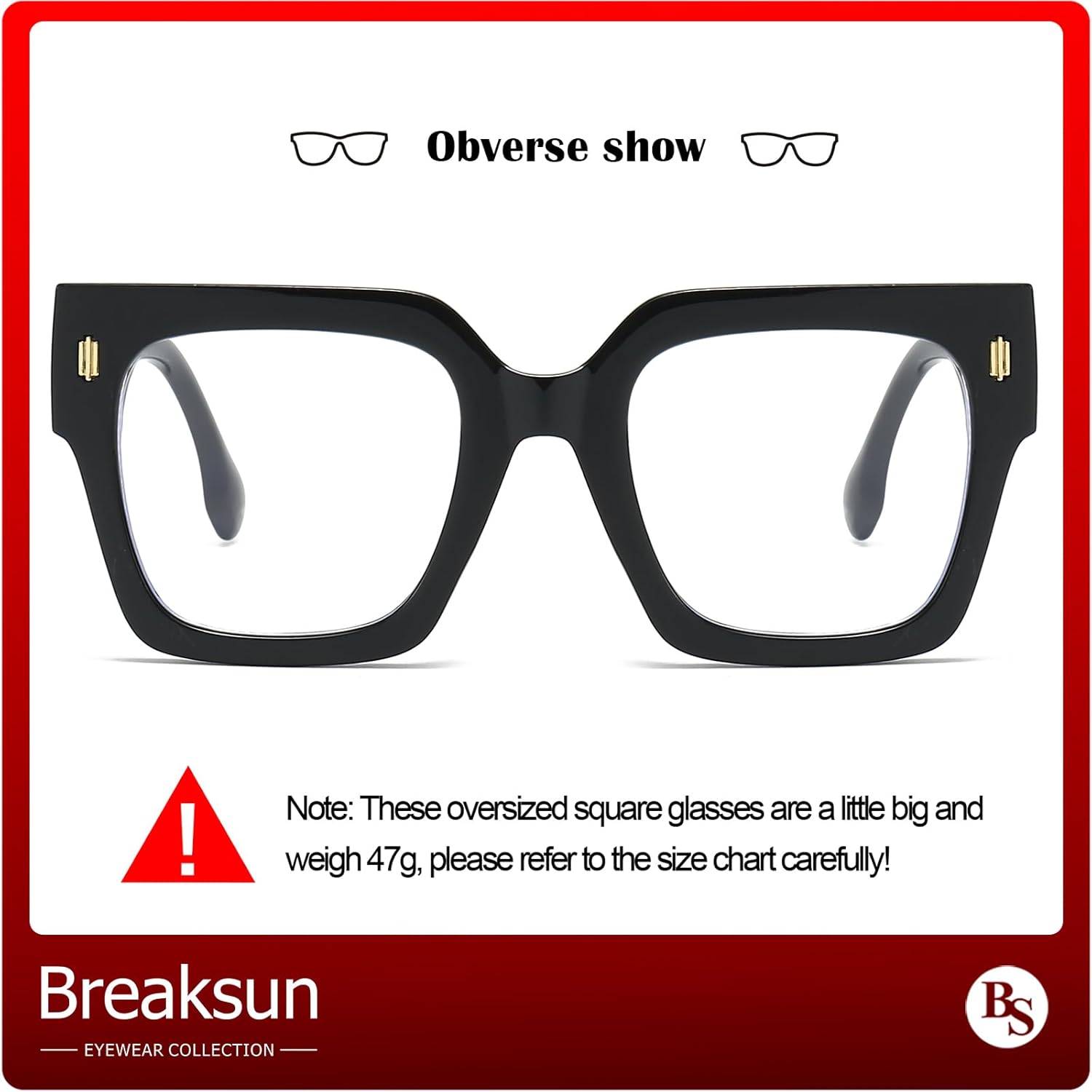 Fashion Oversized Blue Light Blocking Glasses for Women Men Trendy Big Square Frame Computer Eyeglasses - Image 4