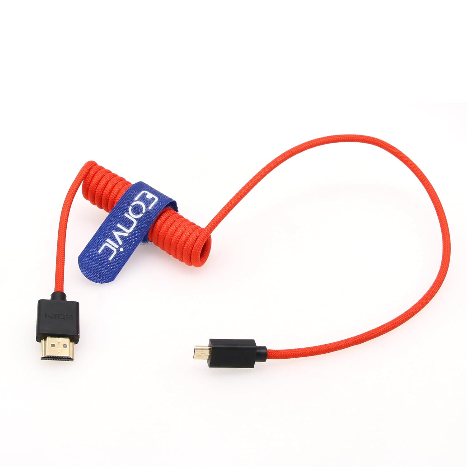 Eonvic 2.1 HDMI Coiled Cable 8K HDMI to Micro HDMI Cable High Speed HDMI Male Coiled Cable for Canon M5/m6 Sony A7 A7R A7S A6500 6300 6000 5100 Panasonic GH4