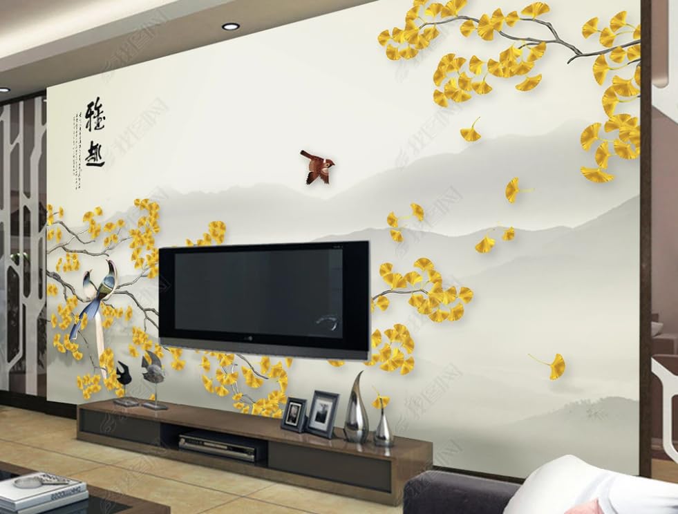 Papier peint intissé paysage orchidée de jade grand format mural 200x140 cm