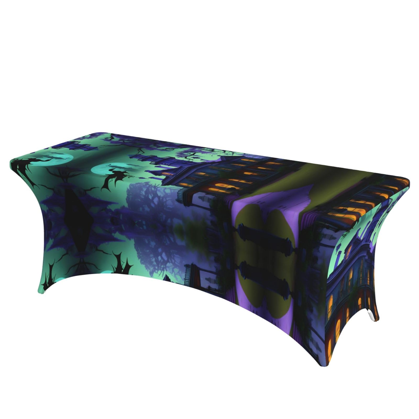 Nappe de table stretch noire pour décoration de fête et mariage de 1,8 m