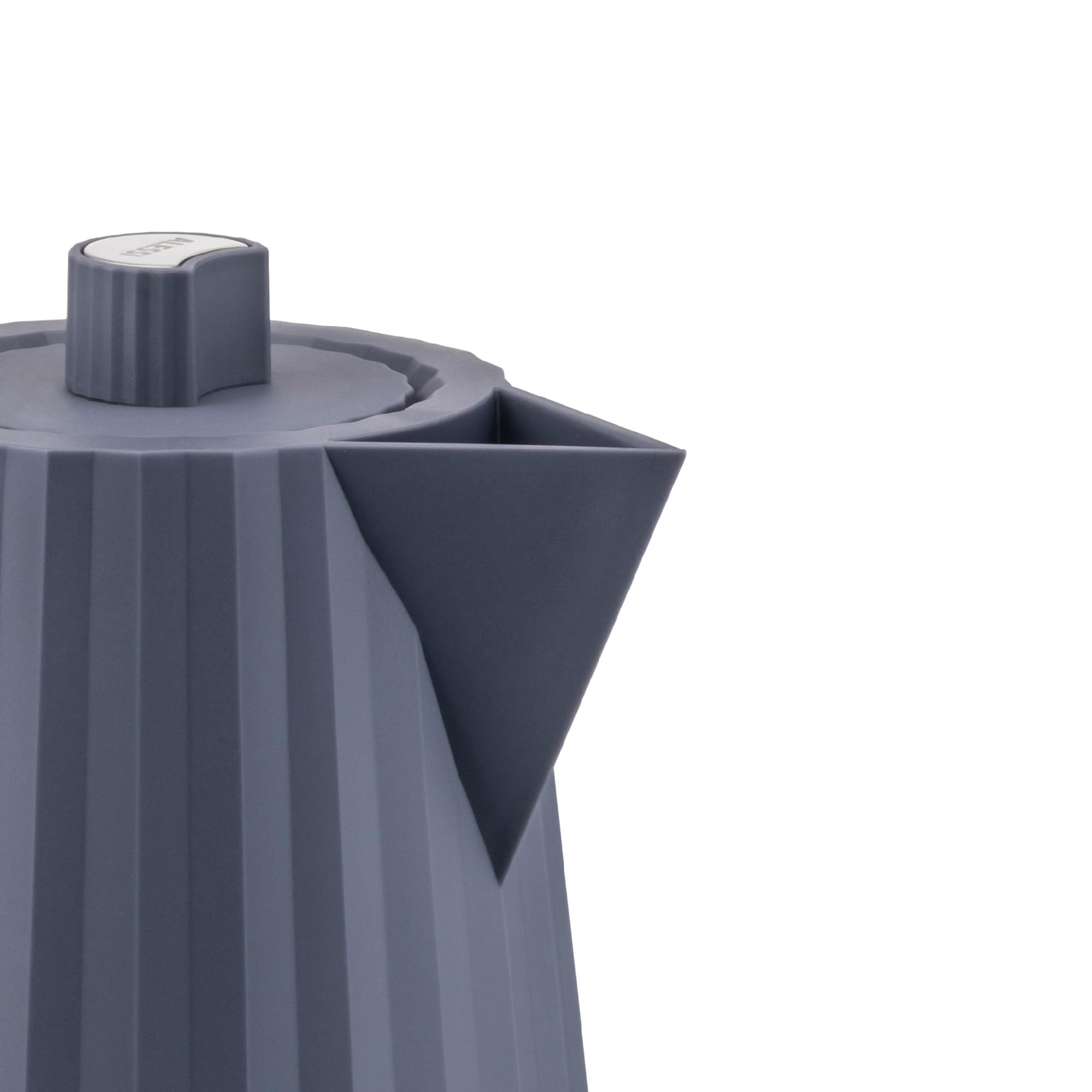 Alessi Plissé MDL06 G/UK - Bollitore Elettrico di Design, in Resina Termoplastica, Presa Inglese 2400W, 170cl, Grigio