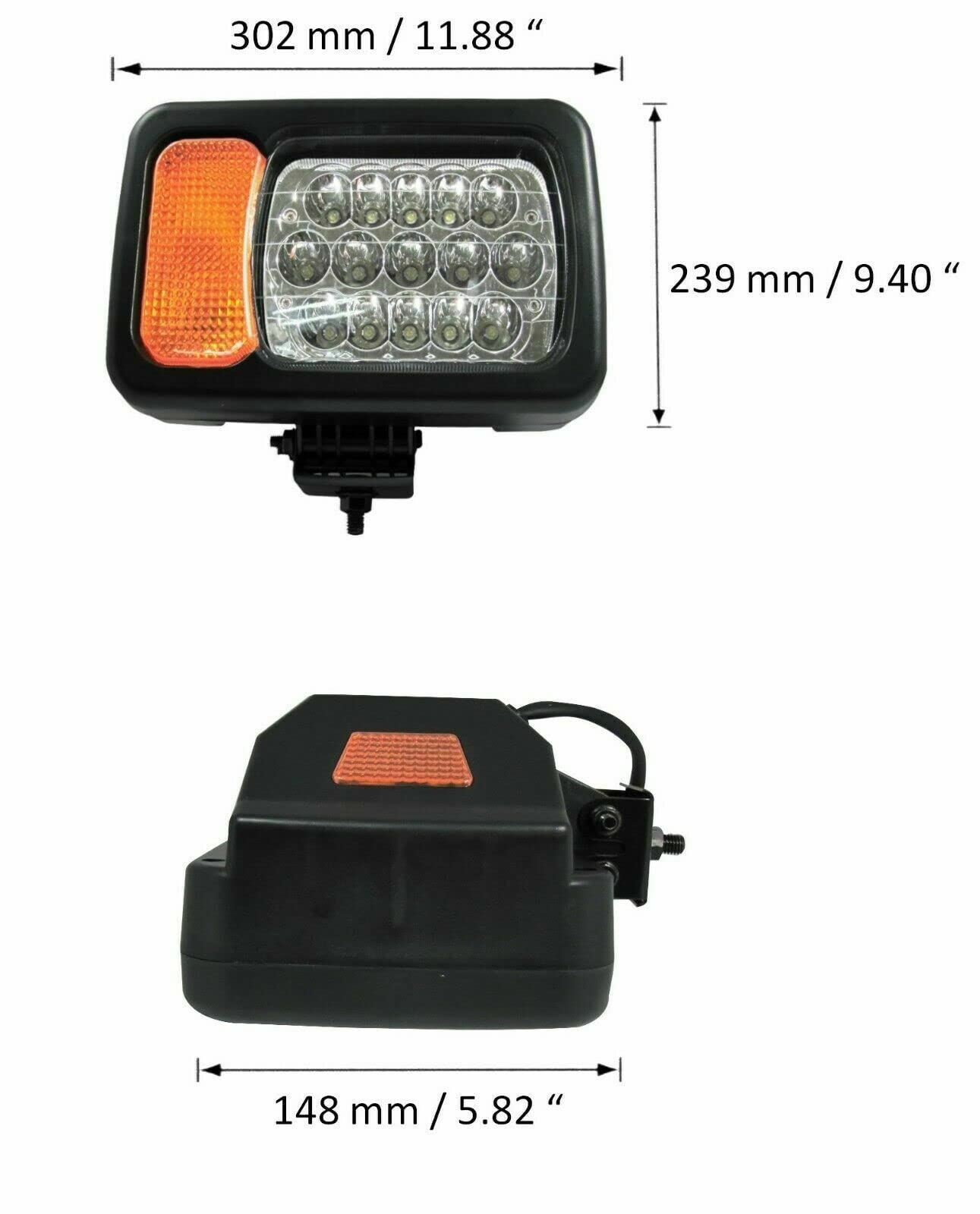Fanali Fari con Frecce Dx Sx Luce Anteriore Cablaggio 12/24V 4 Funzioni Trattore