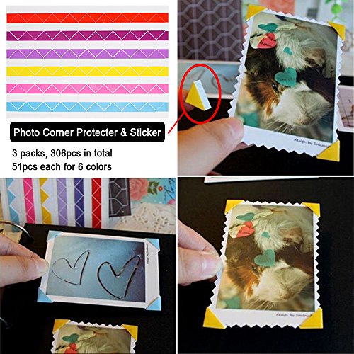 Centerz Vintage Photo Album Diy Scrapbook - 10X10 Inch 50 Pages Double Sided, Pu Leather Cover Three-Ring Binder Picture Booth Albums With 6 Colors 306Pcs Self Adhesive Photos Corners For Memory Keep #TOP4