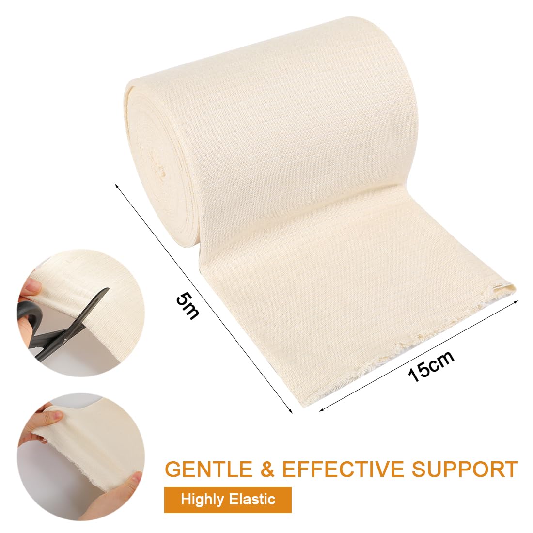 Tubular Bandage Elastic Compression Bandages Roll for Plus Size Leg Knee Wound Care Size H Breathable Cotton Stockinette Tubing Sleeve (2 Inch x 5.5 Yard) — Amazon image 4