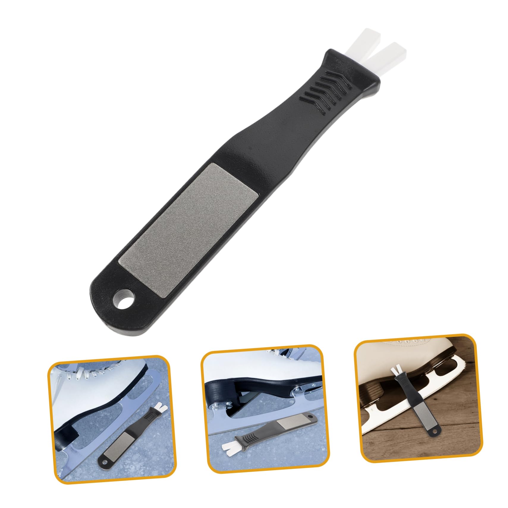 POPETPOP Affûteur De Patins Portable Meule De Patin Pratique Pierre À Aiguiser en Plastique Accessoire De Patins en Corindon 3 Pièces