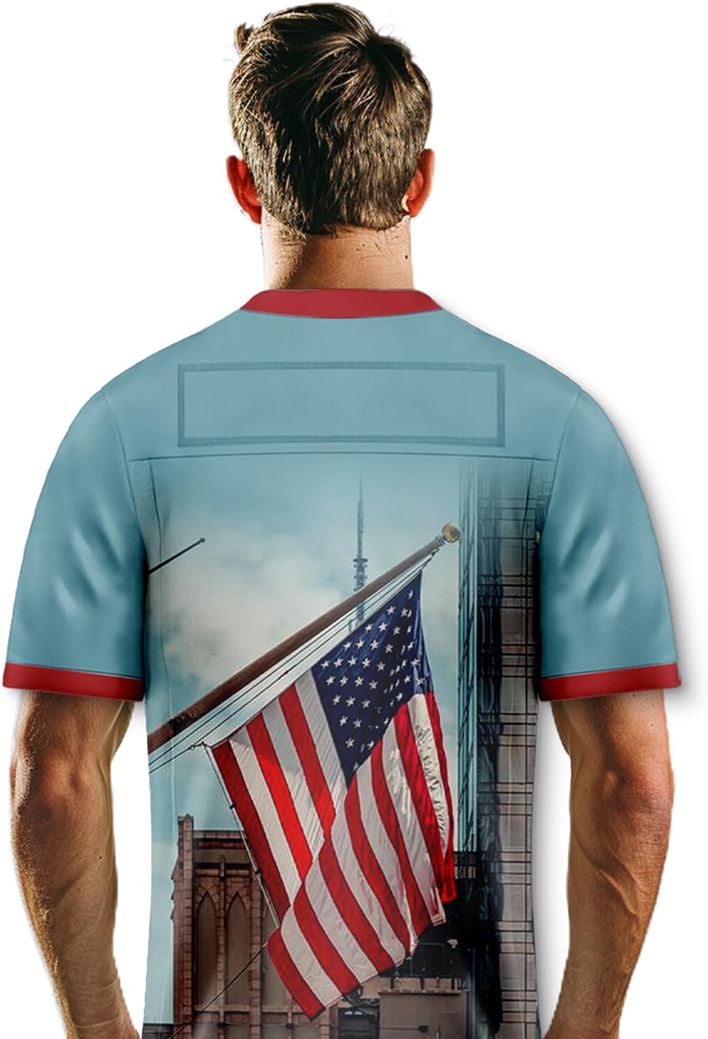 Men's 4th of July USA Flag Football Jerseys for Independence Day Red White Blue Shirts American Patriotic Jersey - Image 4