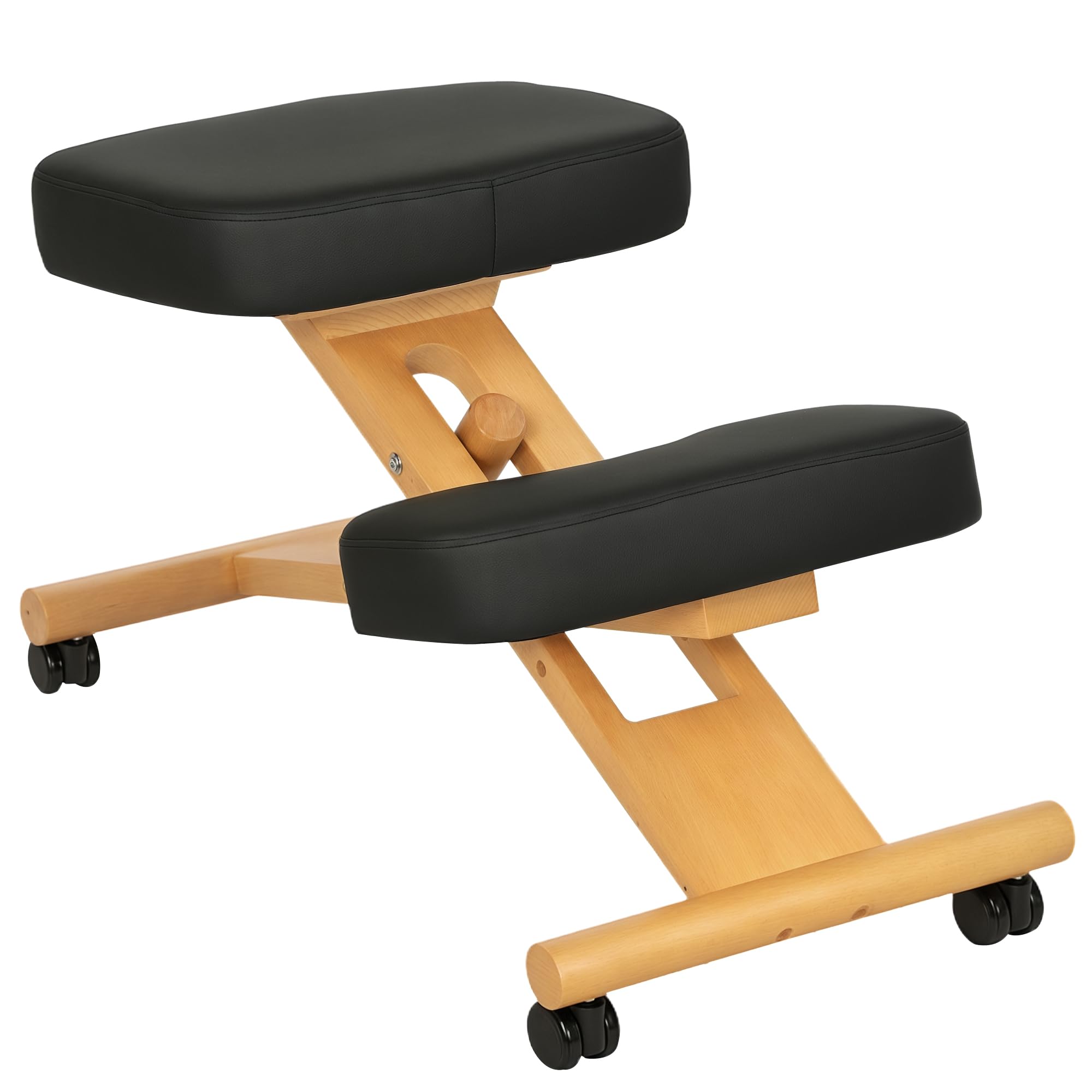 Sedia Ergonomica Inginocchiata In Legno – Regolabile, Con Cuscini Morbidi, Portata 136 Kg – Per Ufficio E Casa