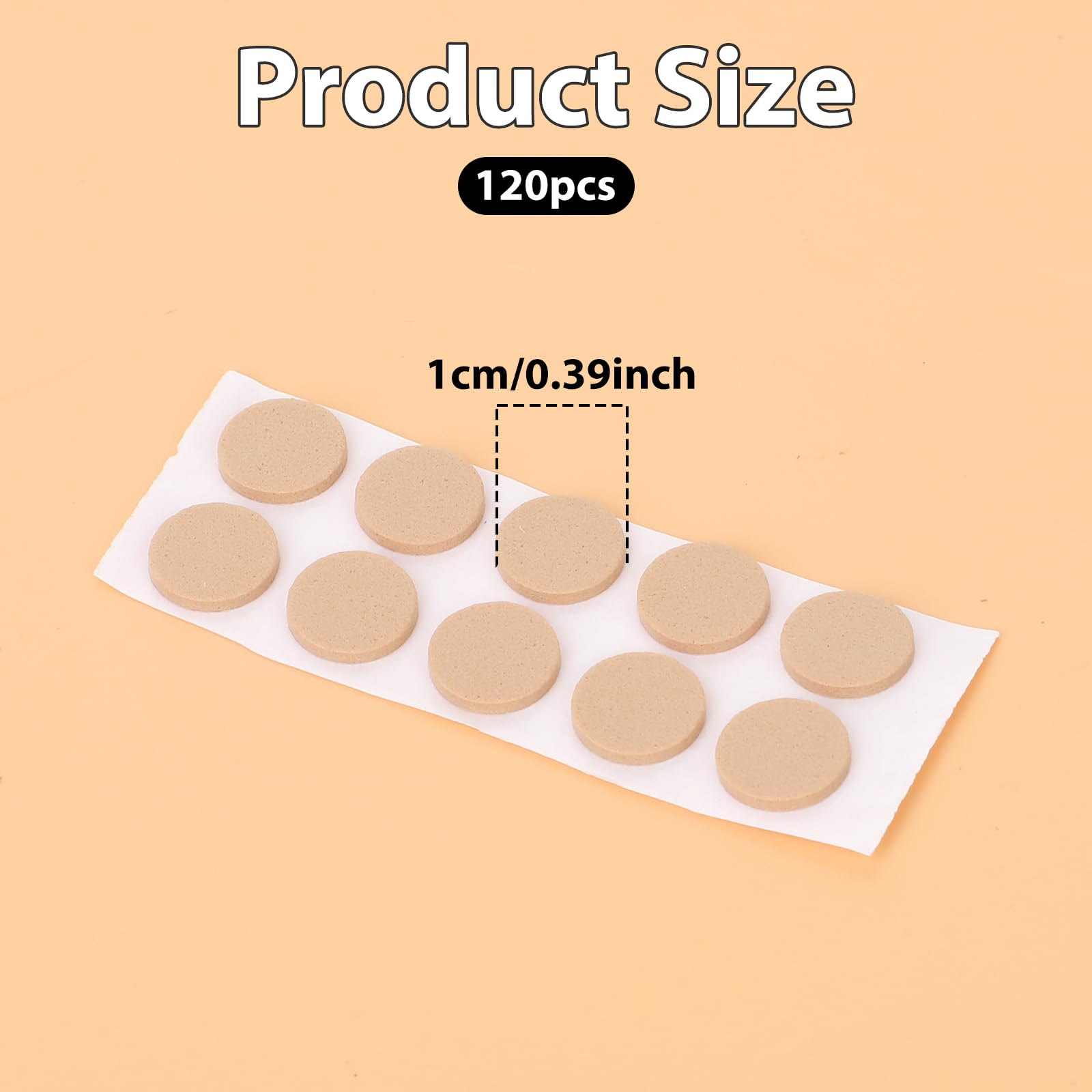 Qianyu 120 Pieces 10mm Earring Support Patches Stickers Waterproof Invisible Stabilizers Lobe Earring Backs Lifters Pads Ear Backs Protectors for Large Heavy Earrings Droopy Ears Stud