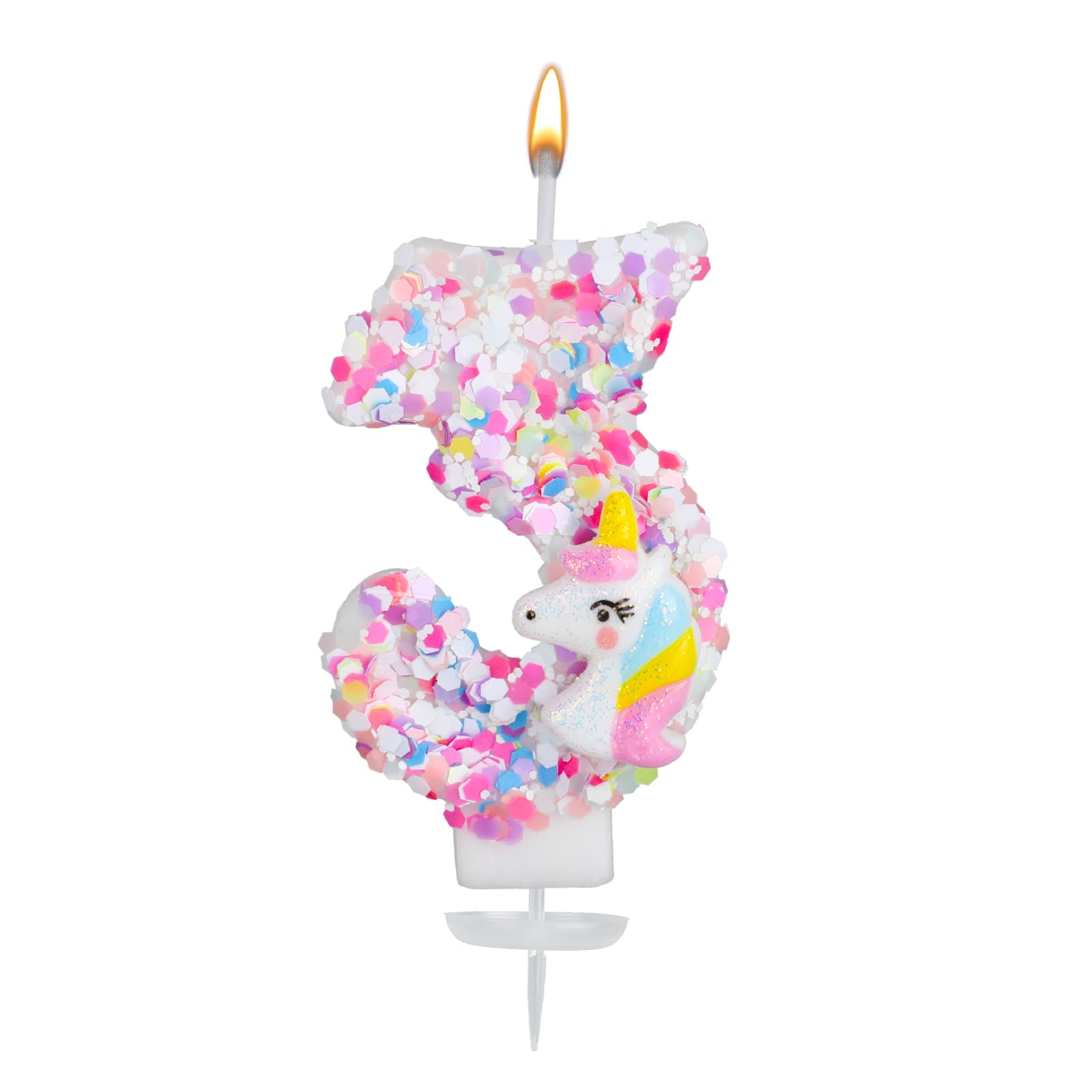 Décoration Anniversaire Enfant Bougie Chiffre 6 Anniversaire 3D Rose - Décoration Gâteau Couronne Lumineuse - Pour Fêtes Et Célébrations Bougie 8cm Hauteur