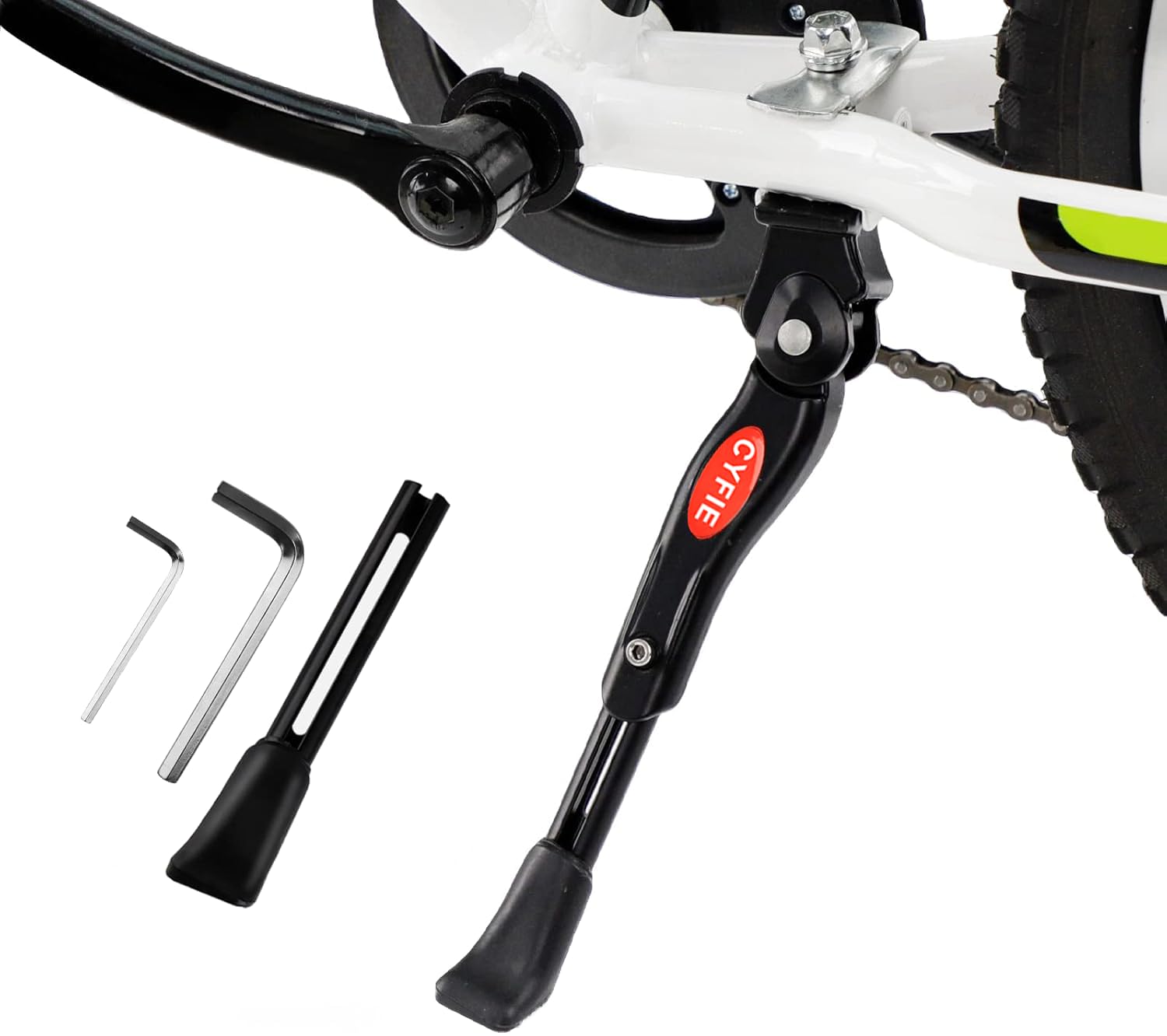 CYFIE Cavalletto per Bicicletta per Bambini, portabici da 16 a 20 Pollici, Regolabile in Altezza e Supporto Laterale Universale, Durevole in Lega di Alluminio