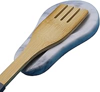 Vista 1 de Soporte para cucharas de mármol, resistente al calor, soporte para cuchara para estufa, soporte para utensilios de cocina para cuchara, cucharón