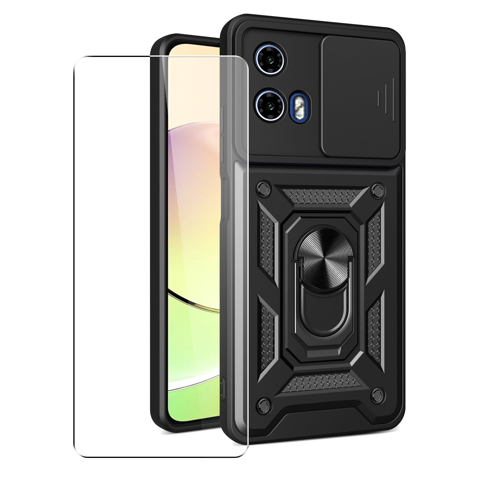 SDTEK Case for Motorola Moto E14 Phone Cover with Camera Lens Protection, Stand