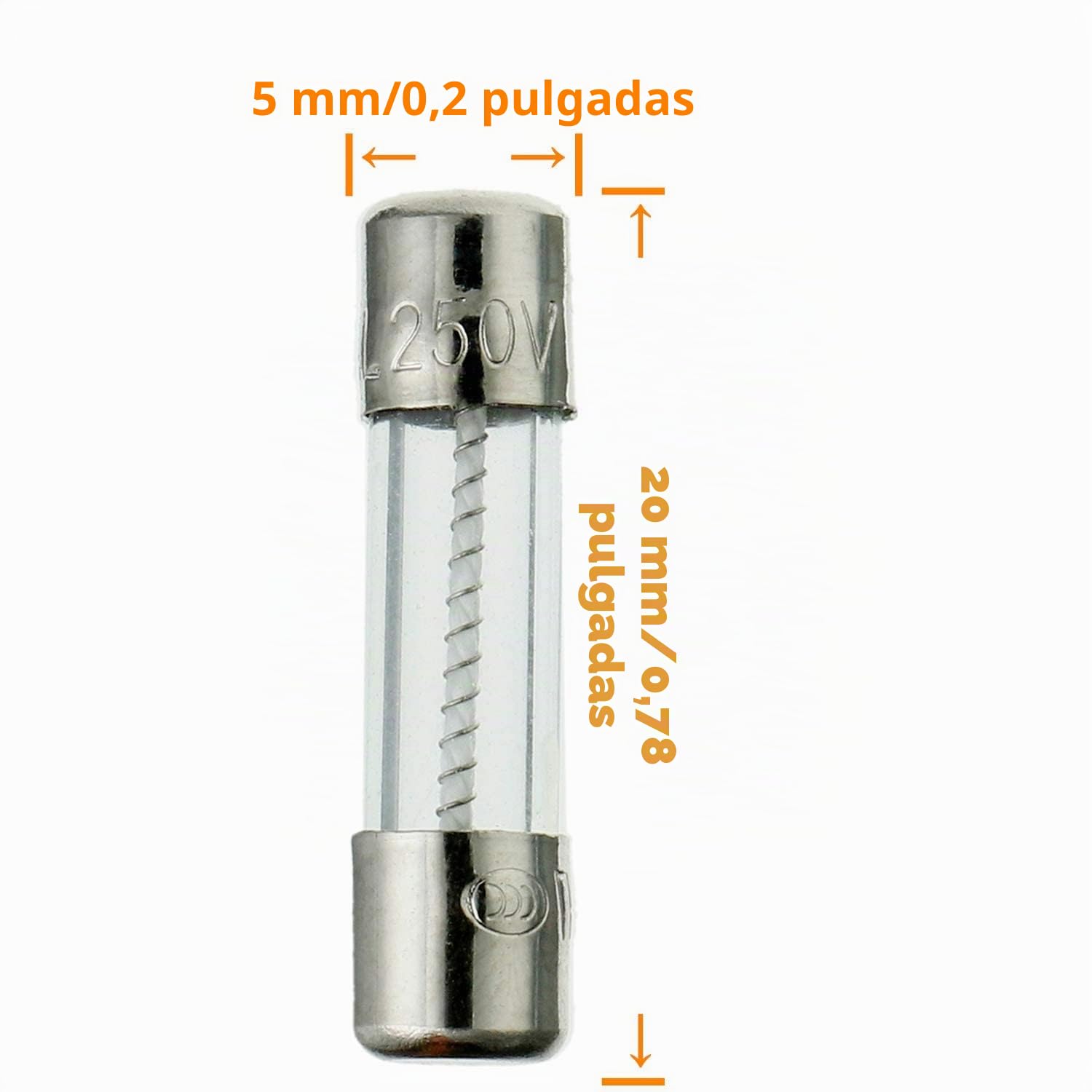 T10AL250V 20 piezas 5x20mm fusible de vidrio de soplado lenta 10A 250V 0,2 x 0,78 pulgadas fusible de retardo de tiempo