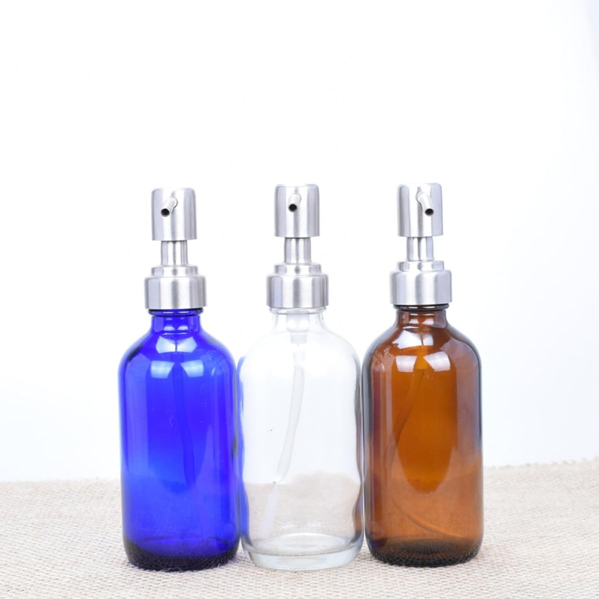 2pcs Ml Glass Pump Bottle for Lotions and Cosmetics Fluid, Golden