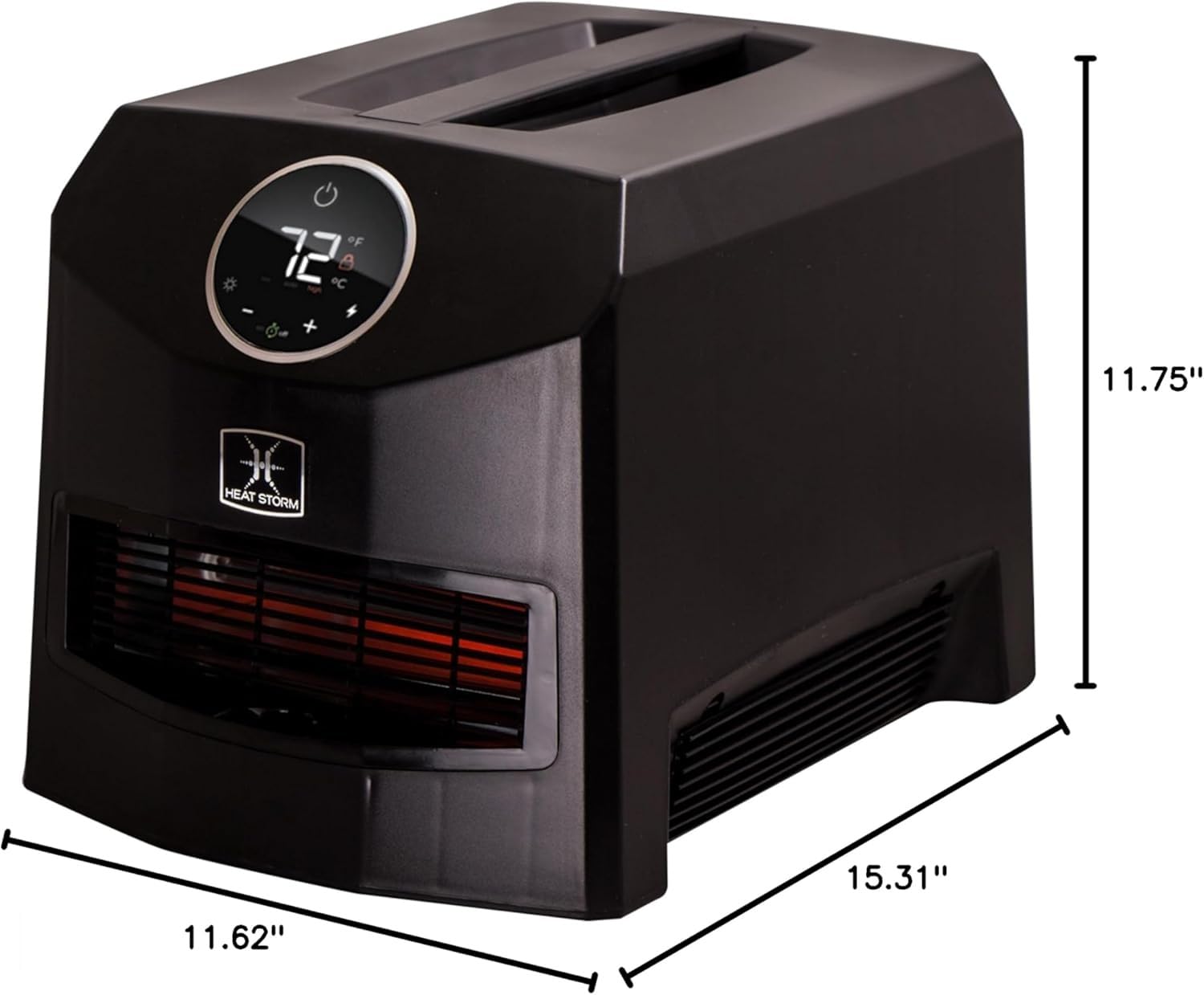 Heat Storm Mojave Indoor Ultra Lightweight Portable Infrared Space Heater - 1500 Watts - Built in Thermostat & Overheat Sensor - Remote Control