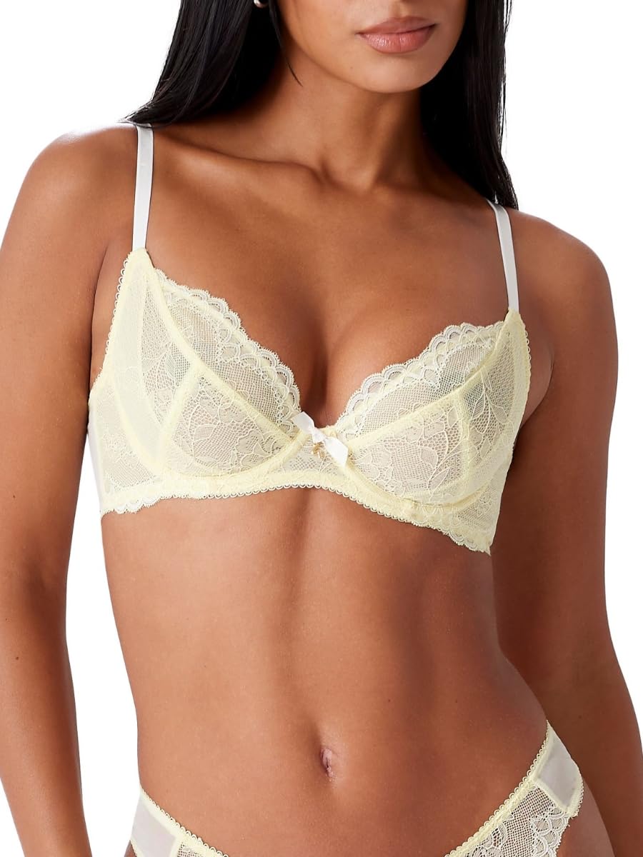 Gossard Superboost Lace Non-Padded Plunge Bra, Lemon, 30D