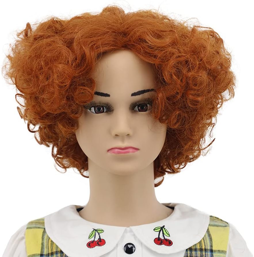 yuehongShort Curly Anime Cosplay Wig For Halloween Party Costume Hair Wigs(Kids