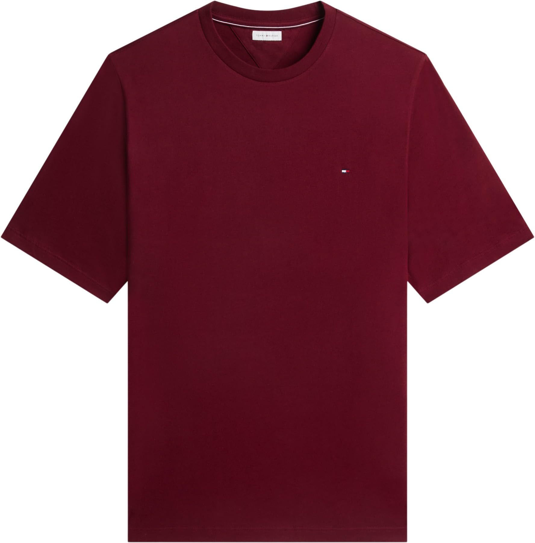 Tommy Hilfiger Camiseta BT-Essential Reg Fit Solid tee-B Mw0Mw39102, S/S, Color borgoña, Talla 5XL