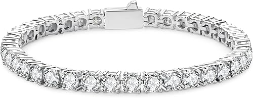 117CT-145CTMoissanite Tennis Bracelet 14K Gold Plated Sterling Silver Round Cut 4MM 16ct D Color VVS1 Moissanites Diamond Classic Bracelets for