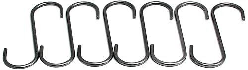 Enclume Gancho "S", juego de 6, uso con estantes para ollas, acero martillado
