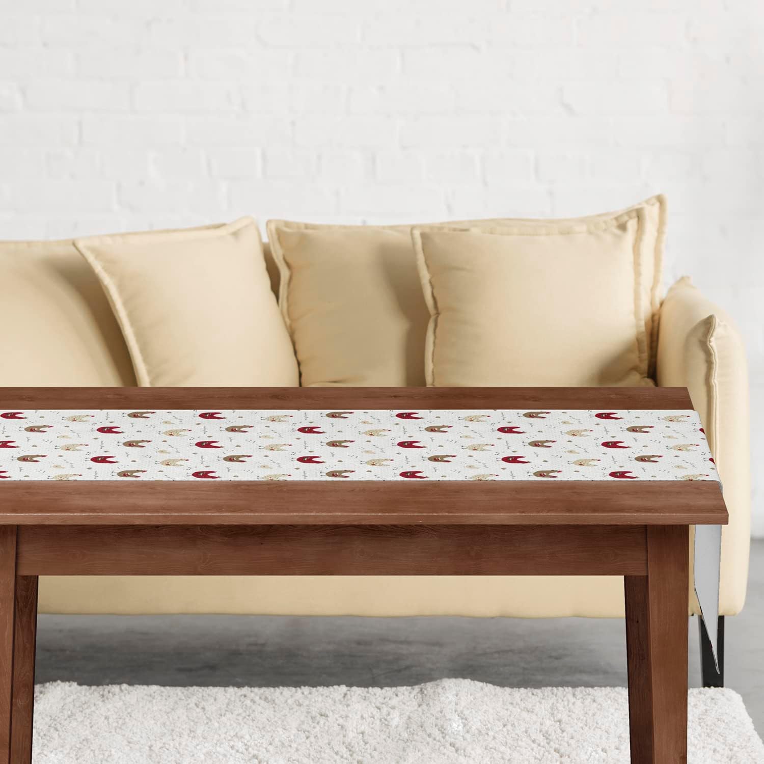 Cackleberry Home Farmhouse Chicken Table Runner Cotton Reversible, 14 x 72 Inches