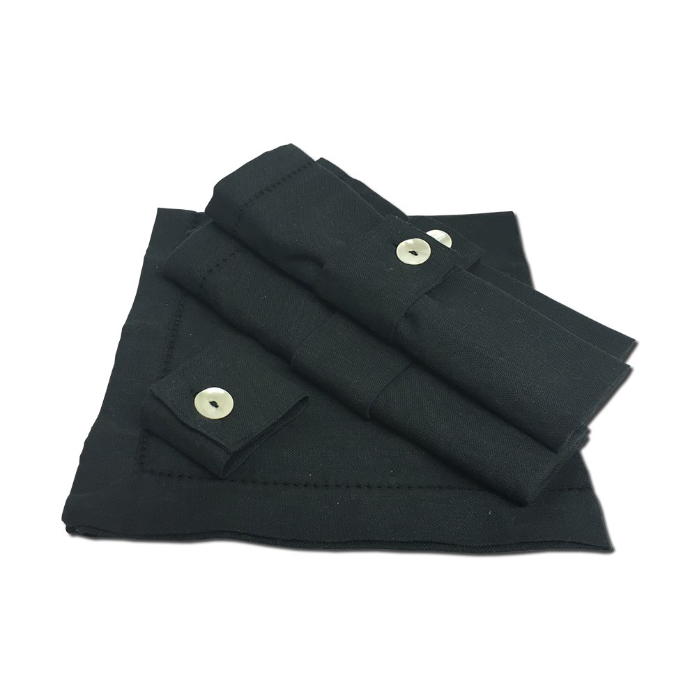 C'est Ca Black Textiles Napkins And Napkin Rings With Button - Set Of 4
