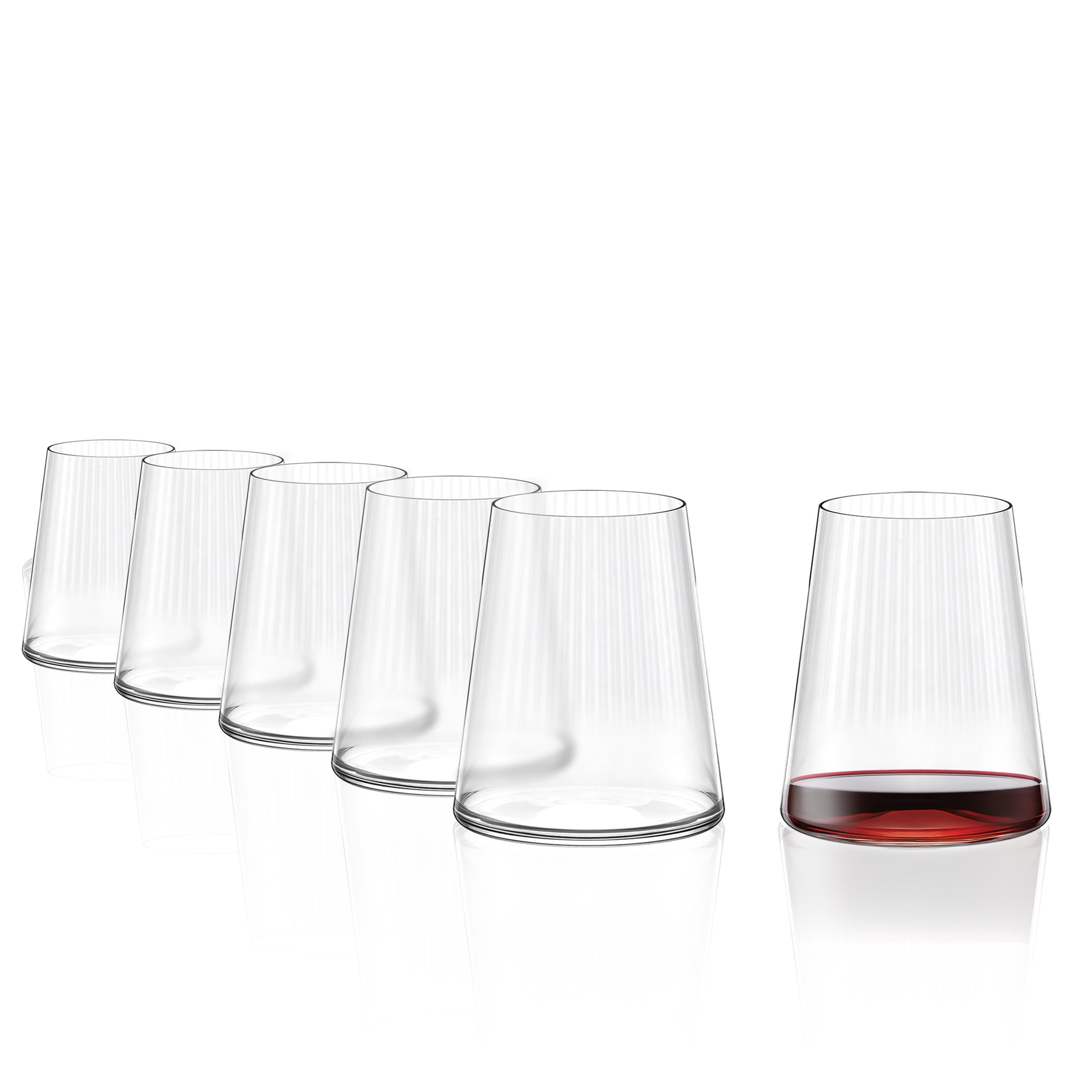Stölzle Lausitz Copas de Vino Tinto Symphony Set de 6 × 520 ml – Copas Modernas Sin Tallo para Óptima Liberación de Aromas – Planas de Cristal – Apta para Lavavajillas & Made in Germany | Moderna copa de vino tinto y copas de vino sin tallo para vino tint