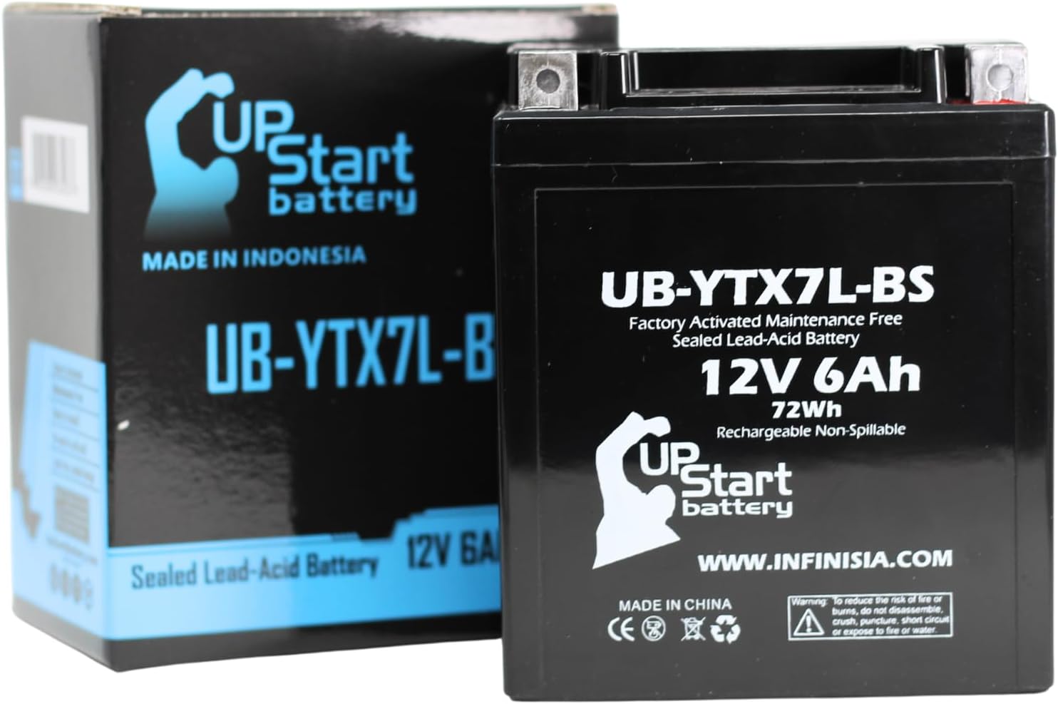 Replacement for 2003 Kawasaki EX250 Ninja 250CC Factory Activated, Maintenance Free, Motorcycle Battery – 12V, 6Ah, UB-YTX7L-BS Replacement for 2003 Kawasaki EX250 Ninja 250CC Factory Activated, Maintenance Free, Motorcycle Battery – 12V, 6Ah, UB-YTX7L-BS