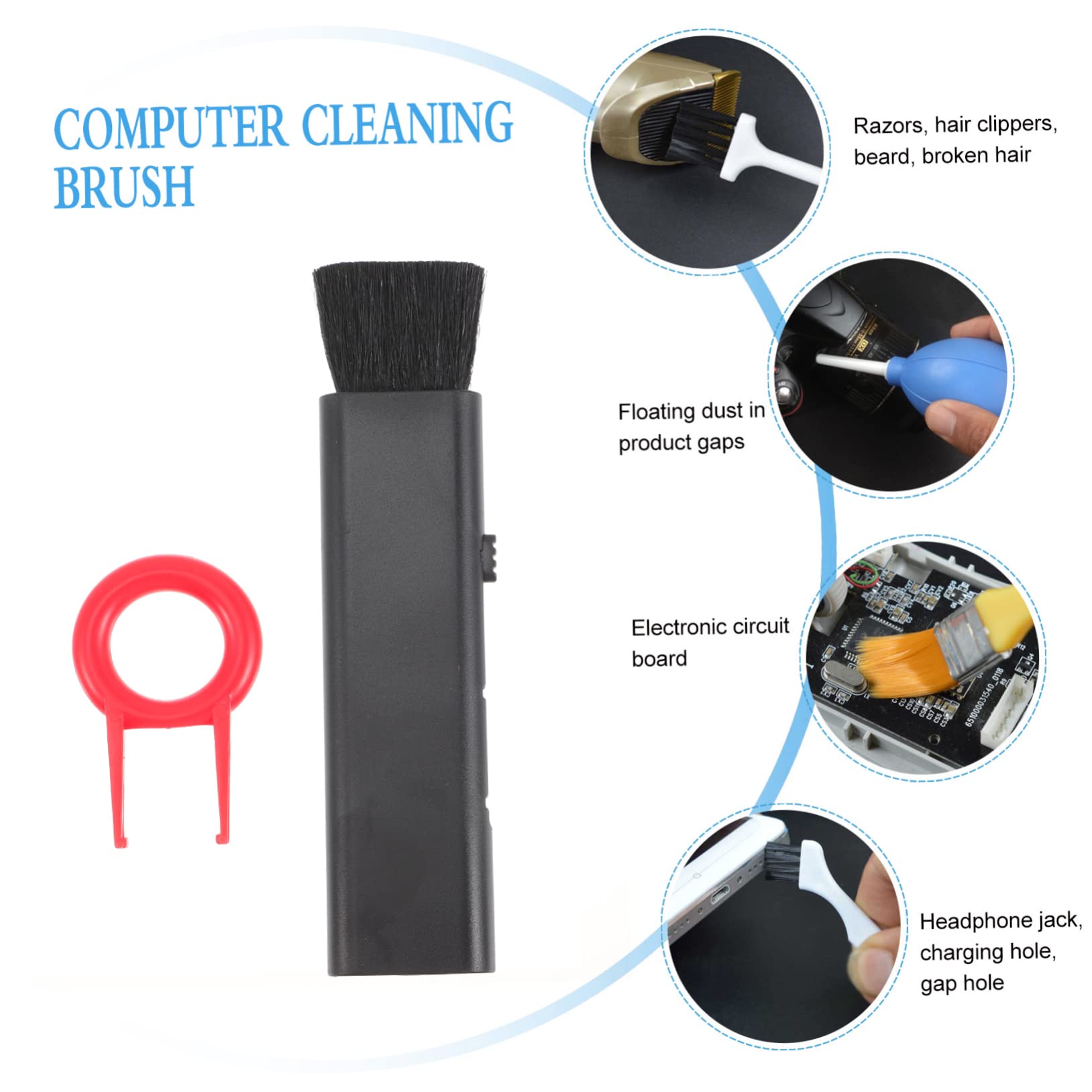 Vaguelly Keyboard Cleaning Brush with Keycap Puller Static Dust Removal Tool for PC Laptop Cellphone Maintenance Durable for Electronics and Keyboards