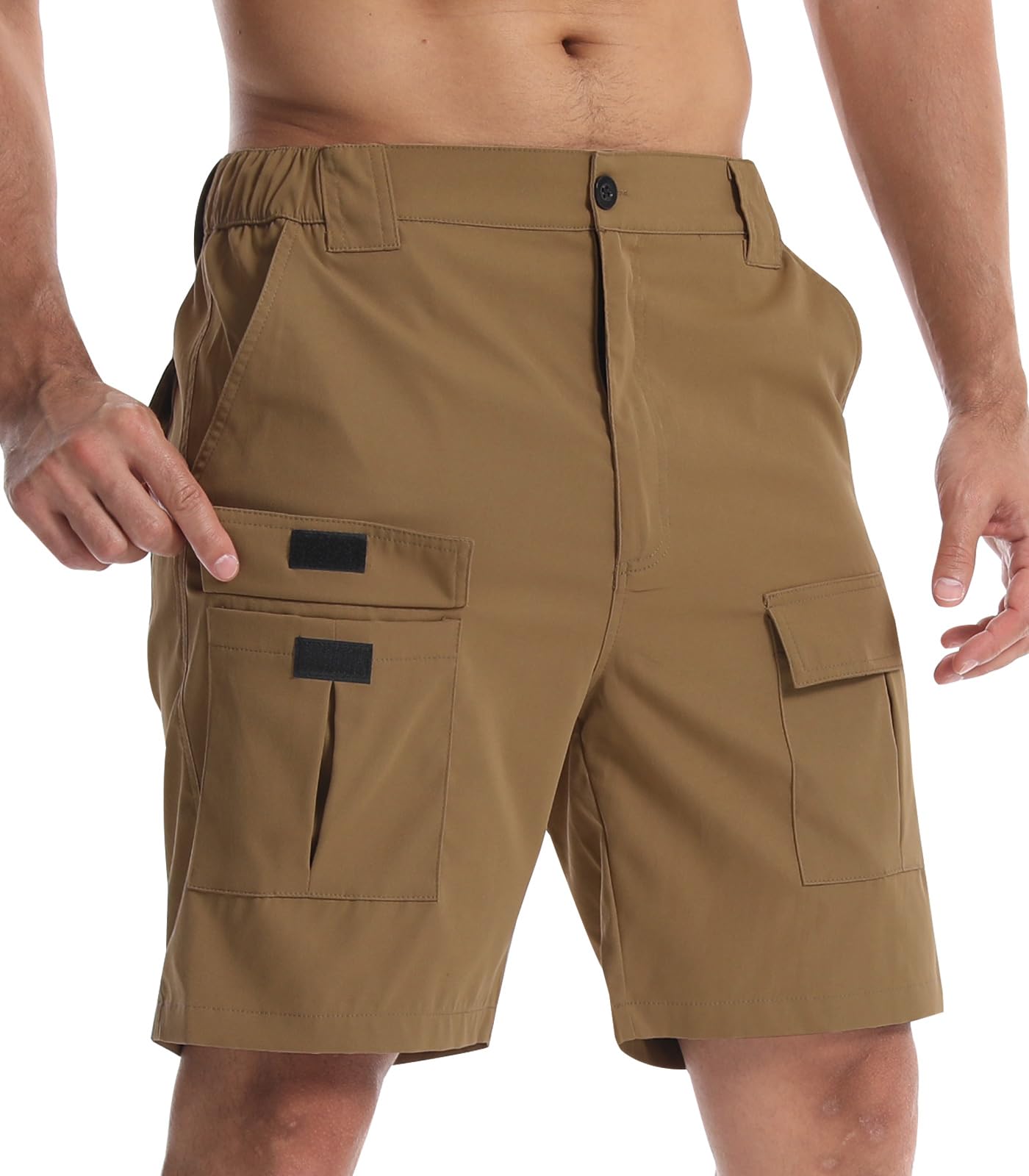 Suwangi Męskie szorty cargo na co dzień klasyczny krój outdoorowe wędrówki walka praca lato jogging szorty z 6 kieszeniami
