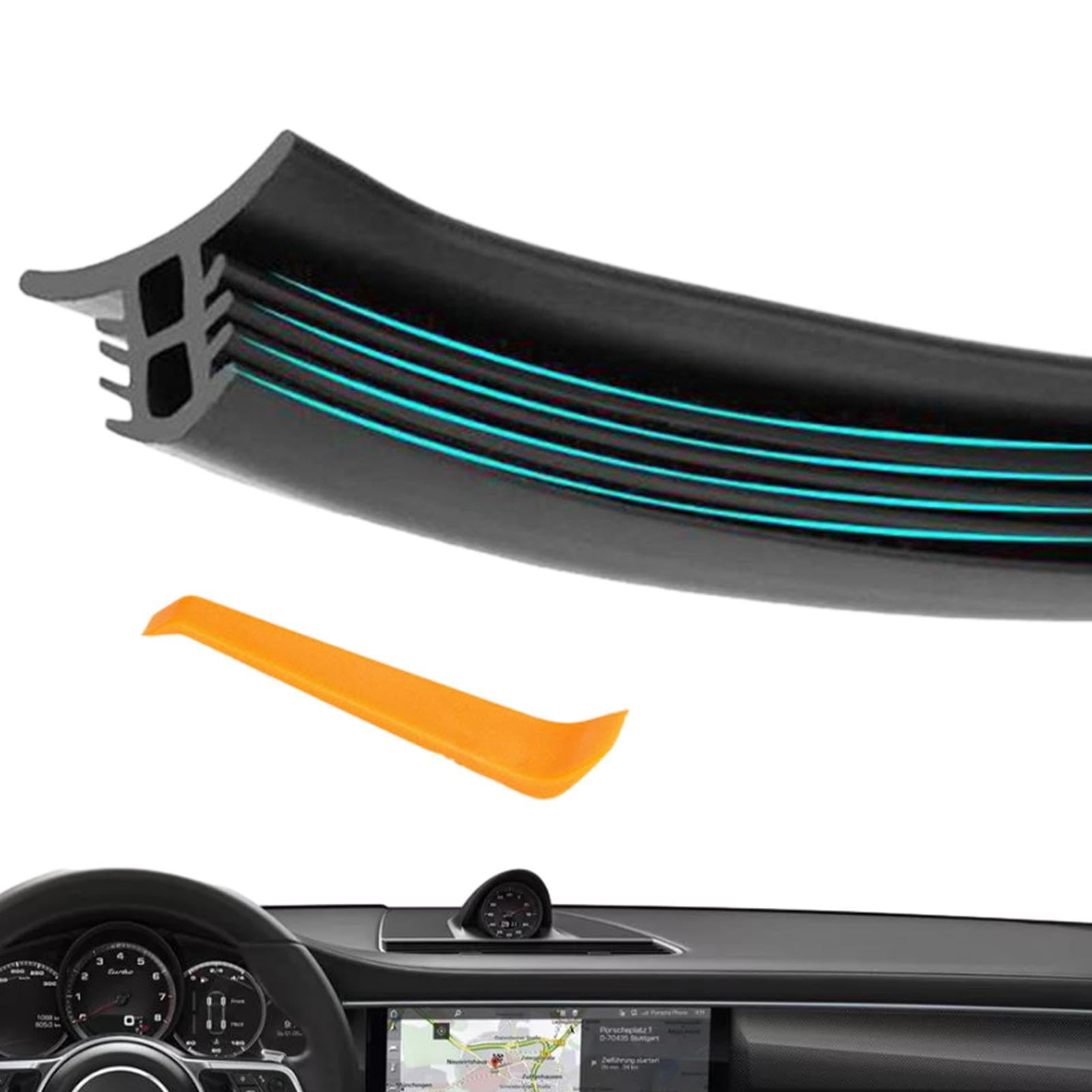 Skuda Front Windshield Seal Strip | 63Inch High Elasticity Rubber Car Seal Stripe For Dashboard | Vehicles Supplies For Off-Road Vehicle, Caravan, Suv, Trucks, Minivan, Racing Car