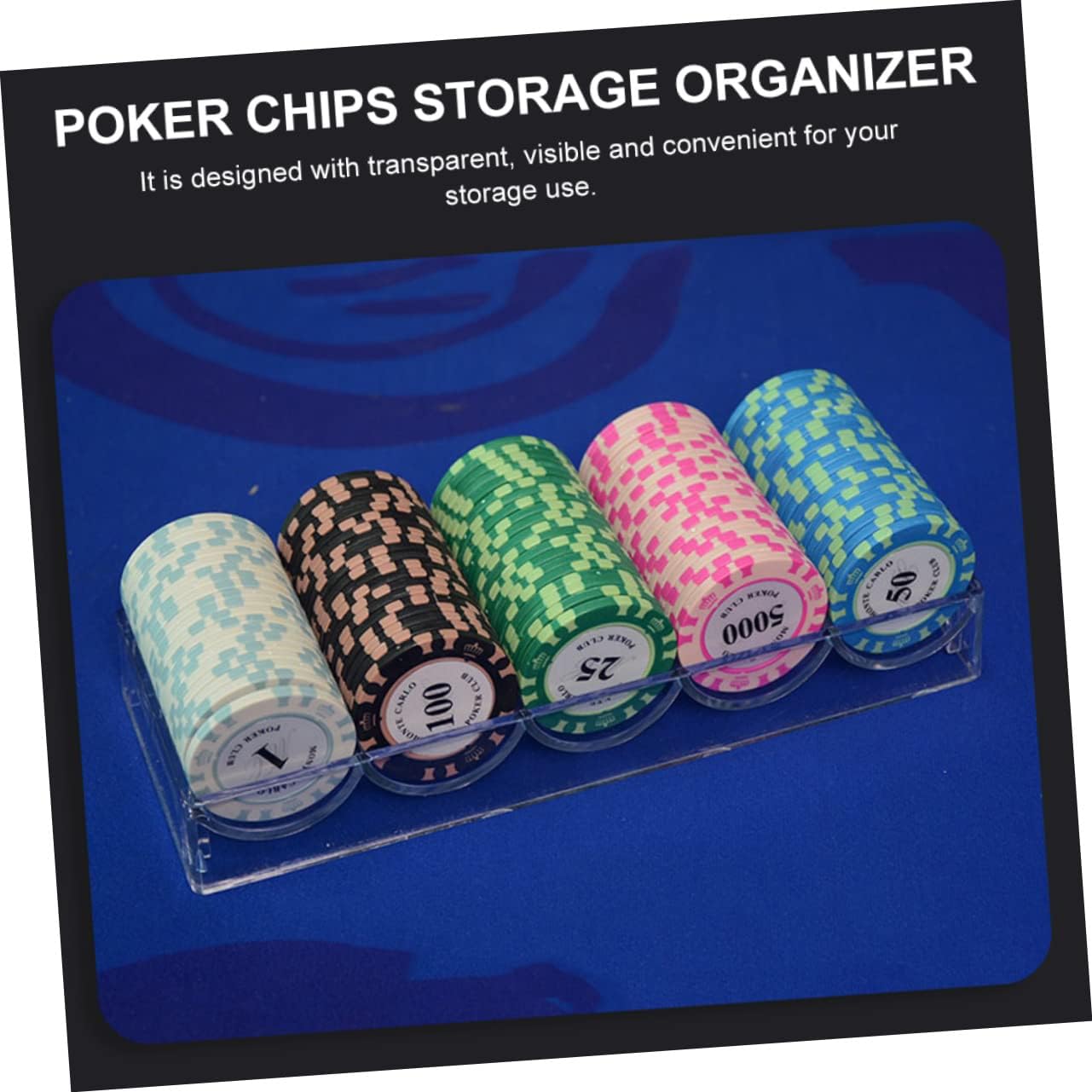 VICASKY Chip Rack Board Game Organizer Poker Chip Holder Tray Accessories Storage Organiser Tool Display Pantry