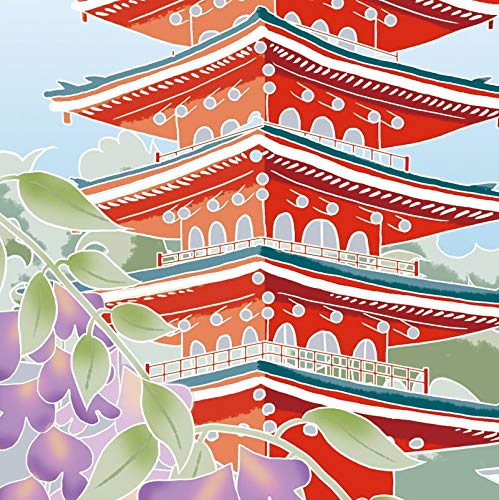 Amazon.co.jp: 色紙絵 おみやげ色紙【洋美】浅草寺に藤 浅草 k20
