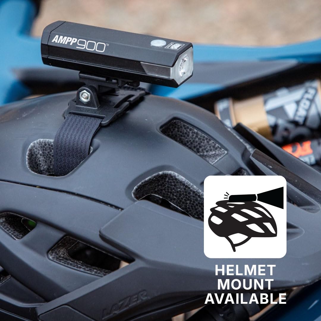 CatEye Set di luci per bicicletta, 900 lumen, anteriore e posteriore a LED, con lenti OptiCube, modalità multiple, alta visibilità MTB, illuminazione ricaricabile per guida notturna, accessori CatEye