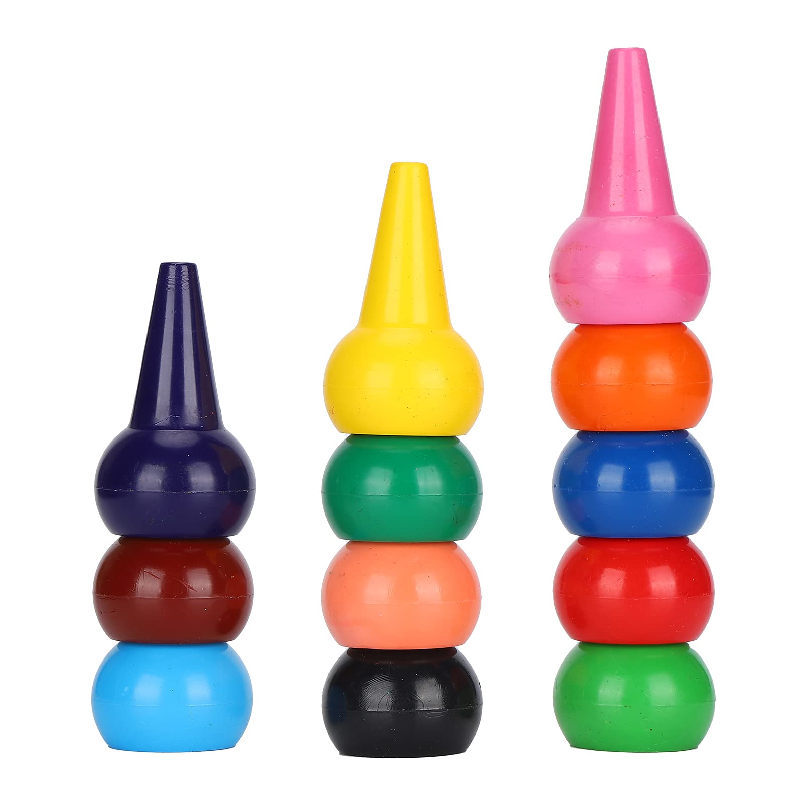 Cocoarm Crayons de Peinture pour Doigts de 12 Couleurs, Conception 3D avec Poignée de Paume, Empilables, pour les Tout-petits et les Enfants