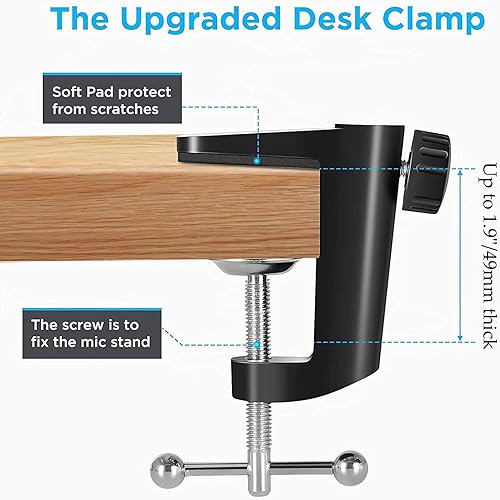 Miniatura 4 de YUZUHOME - Brazo de brazo para micrófono Hyperx Quadcast con suspensión ajustable para grabación de estudio y transmisión compatible con micrófono