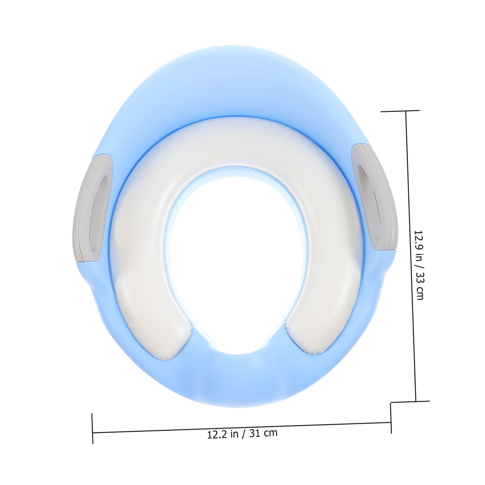 Asiento de Inodoro Infantil Azul Pu para Entrenamiento Asas | Antideslizante, Almohadillas de Apoyo, Tamaño Grande, Fácil de Agarrar, para Niños y Bebés