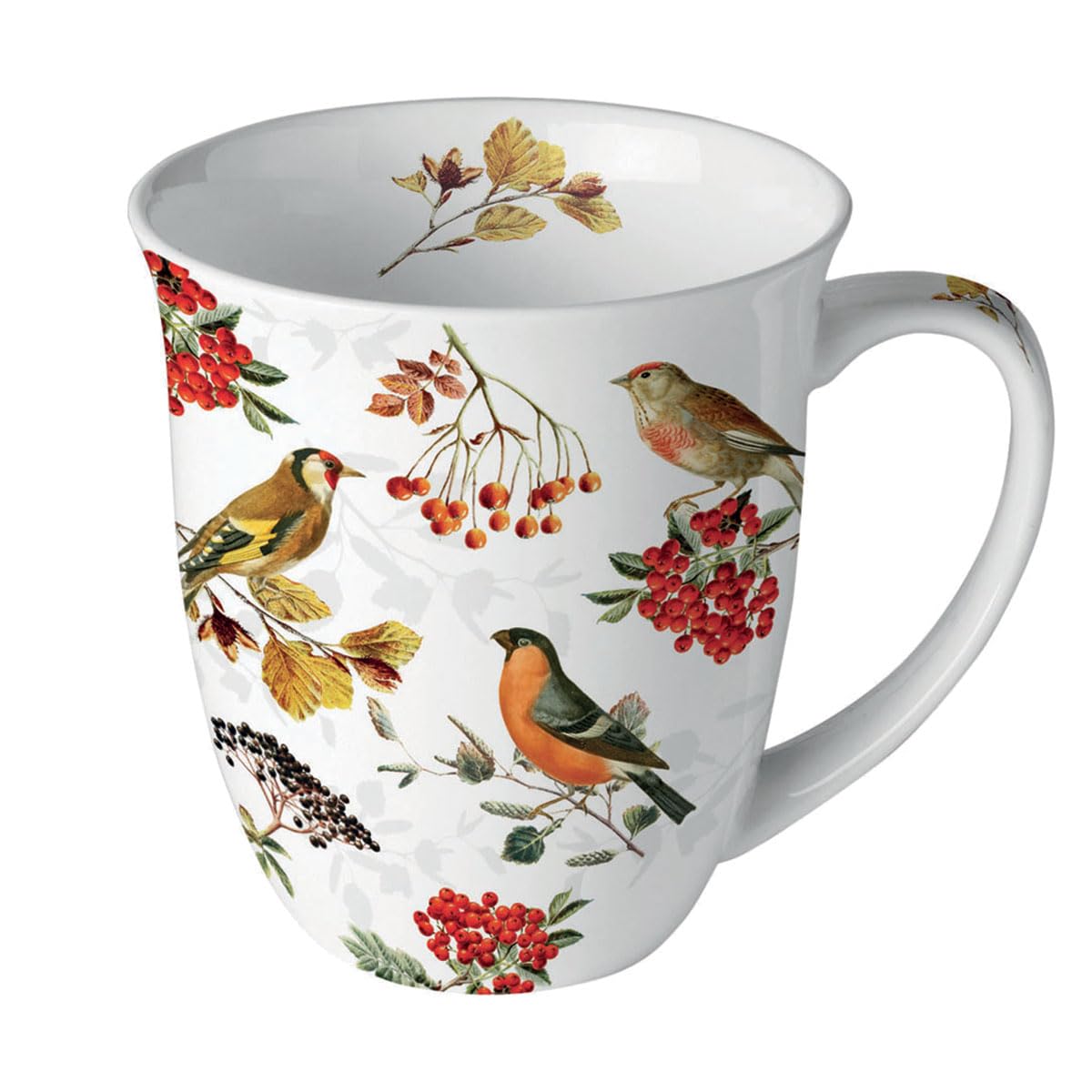 Bol En Porcelaine Fine Ambiente Motif Oiseaux D'hiver - Capacité 0,40 L, Idéal Pour Dessert, Soupe Ou Décoration