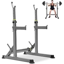 K KiNGKANG Squat Rack, 600lbs Adjustable Barbell Rack for Home Gym