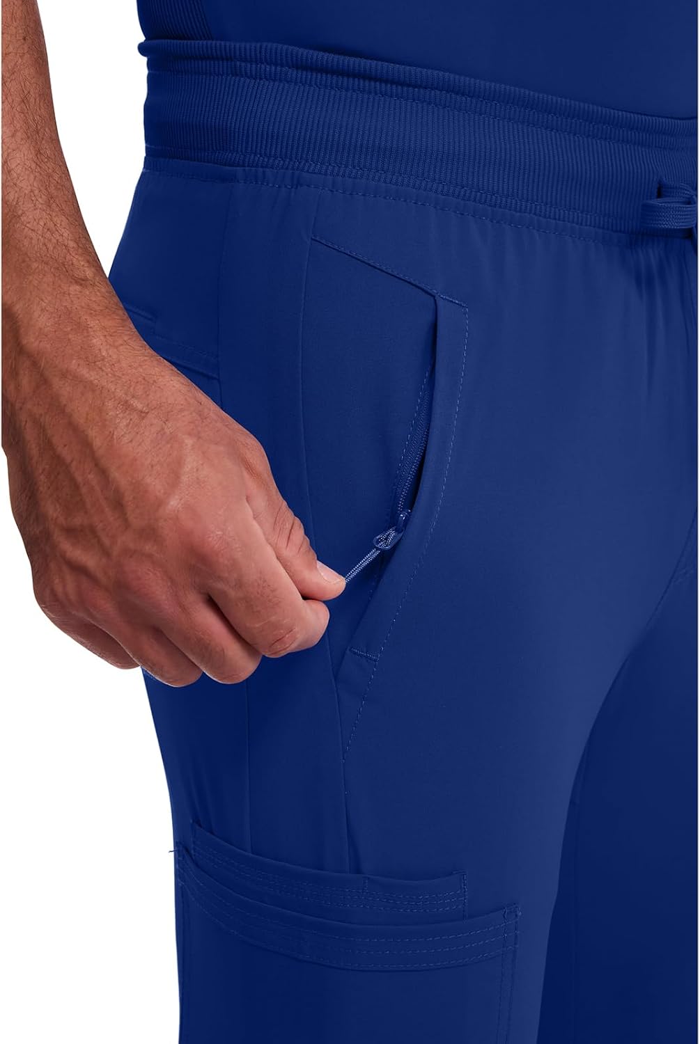 Cherokee Mens Mid Rise Jogger Scrub Pants with Zipper Cargo Pocket 360 Stretch Moisture Wicking PROTX2 Fabric - CK004A - Image 3