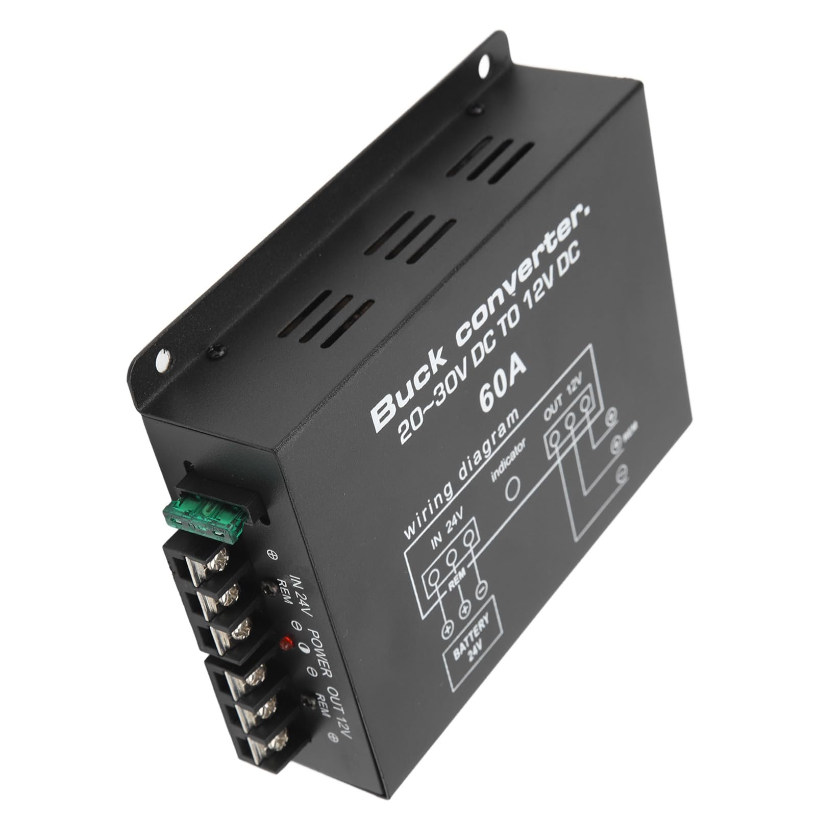 Przetwornica mocy 60 A DC 24 V na 12 V do lodówek i subwooferów, wysokiej jakości reduktor napięcia ze stopu aluminium z ochroną